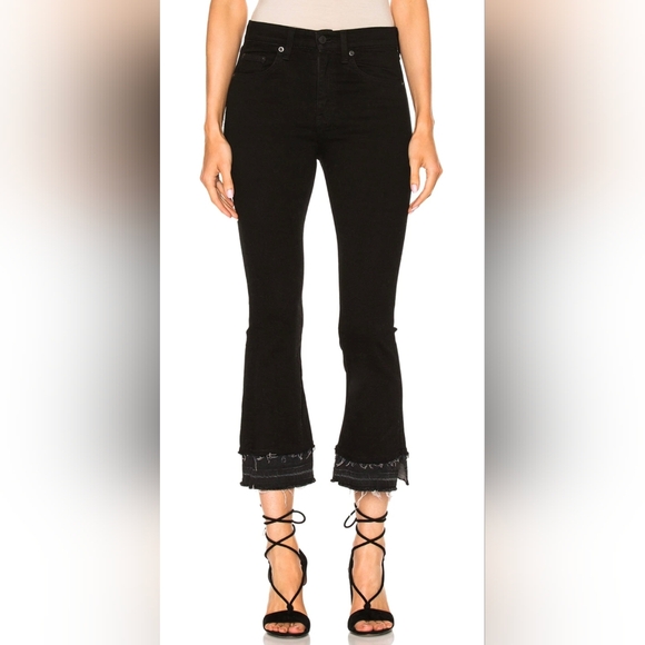 Rag & Bone Crop Flare Jeans, Black, size 25, NWOT